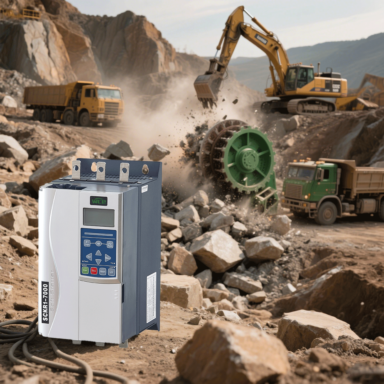 Quick parameter setting for SCKR1-7000 series soft starters.