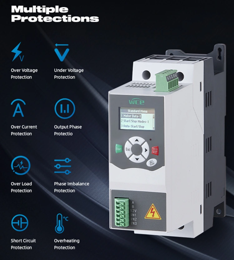 Built in Bypass Soft Starter 90KW No contactor required